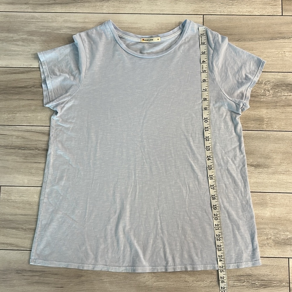 Marine Layer Light Blue Women's Basic Tee Size Me… - image 5